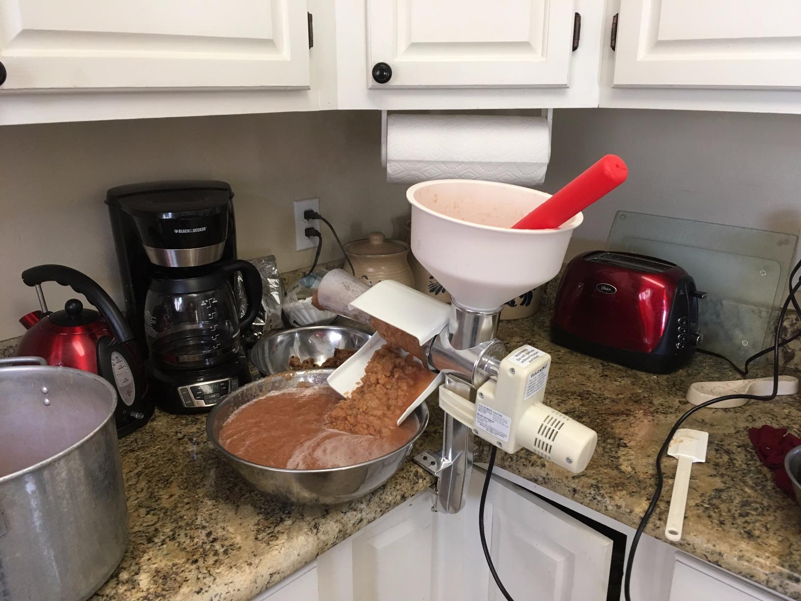 Johnny Apple Sauce Maker, Tomato Sauce Maker, Remove Skins & Seeds From Produce, Model 250 Clamp Based Food Strainer (Basic Strainer) customer photo 1
