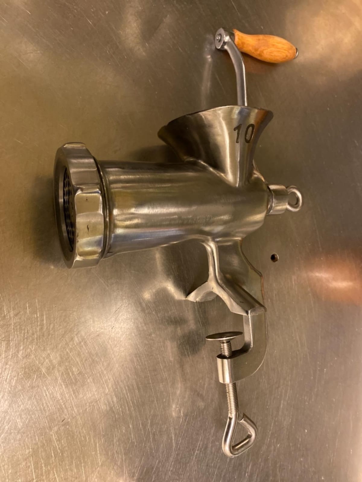 LEM Products #10 Clamp-On Hand Grinder, Stainless Steel Meat Grinder customer photo 2