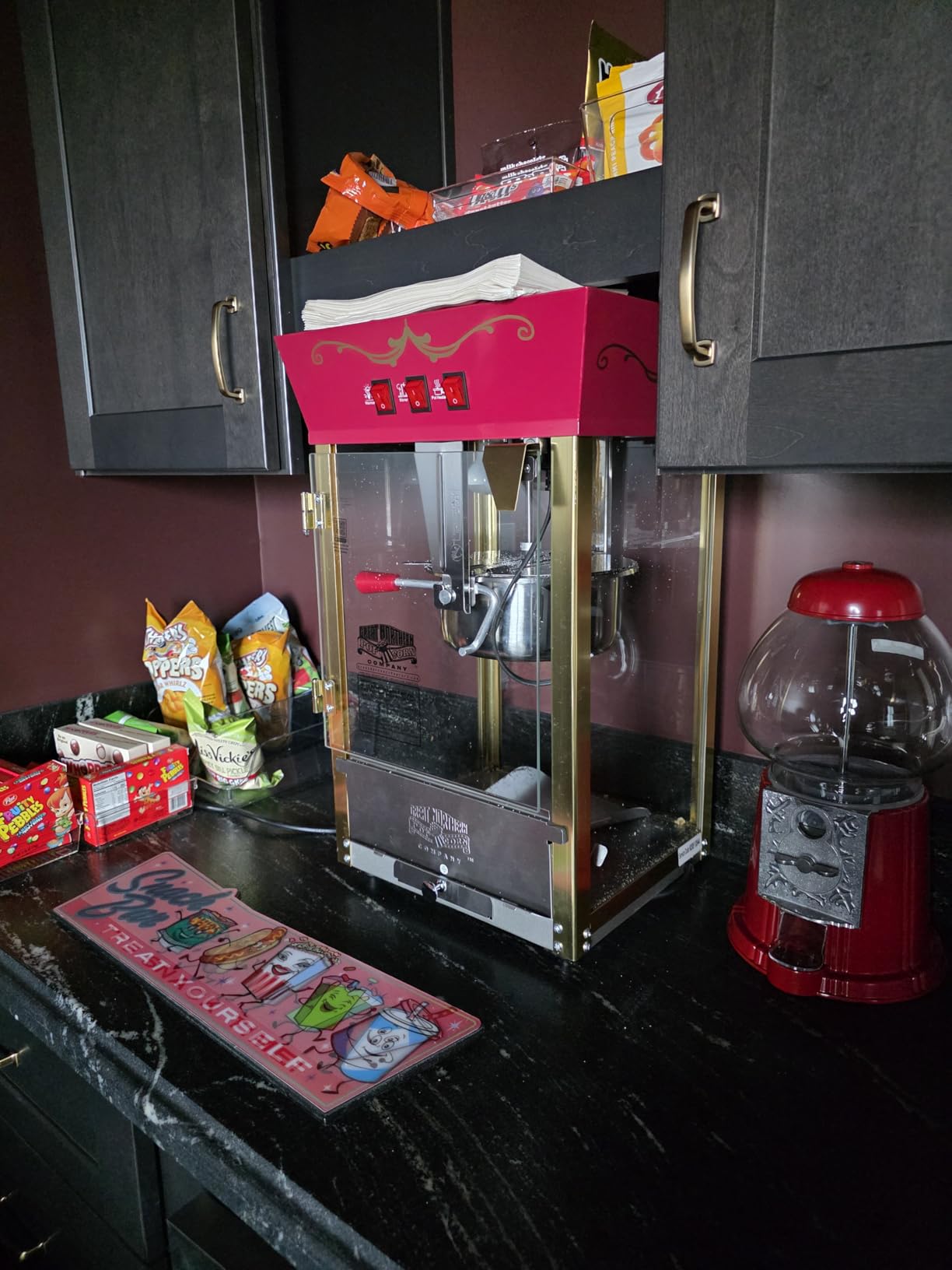 Great Northern Popcorn Matinee 8oz Popcorn Machine, Red - Vintage Style Popcorn Maker with Stainless-Steel Kettle Popper, Reject Kernel Tray, Warming Light, and Accessories customer photo 2