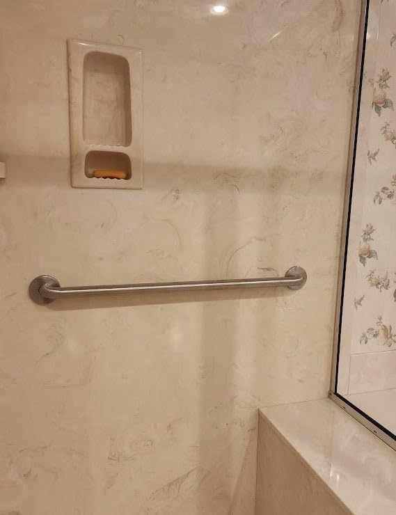 Moen Home Care Bathroom Safety 32 Inch Stainless Steel Handicap Grab Bar for Bathtub and Shower, Elderly Assistance Product with Concealed Screws, 8732 customer photo 2