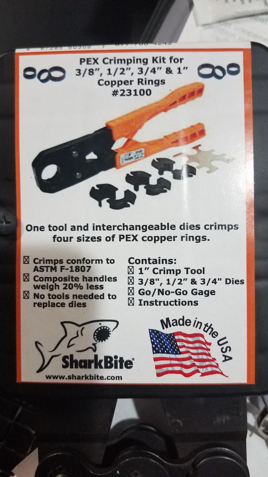 SharkBite 3/8 Inch PEX Crimp Tool Multi-Head Kit, Orange Handles, Plumbing Fittings, 23100 customer photo 1