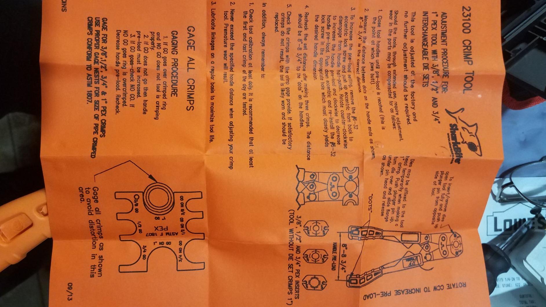 SharkBite 3/8 Inch PEX Crimp Tool Multi-Head Kit, Orange Handles, Plumbing Fittings, 23100 customer photo 2