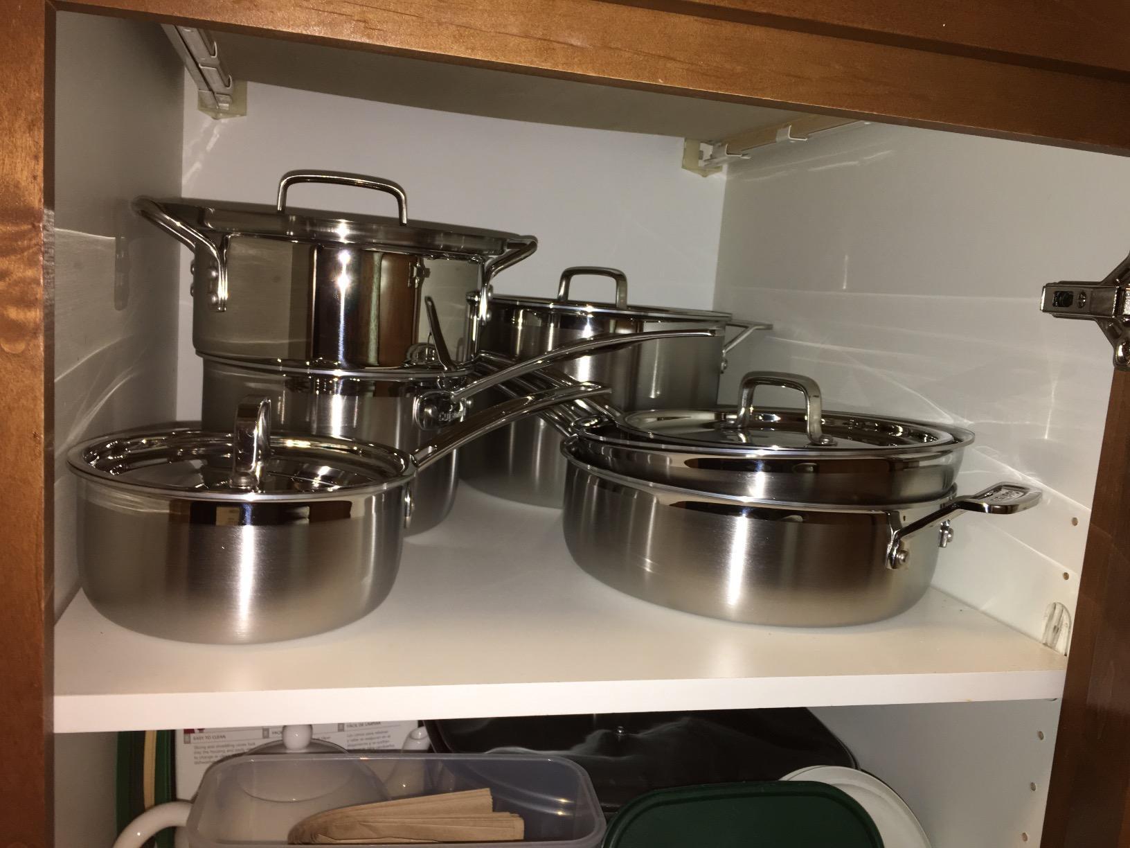 Cuisinart Stainless Steel Pots and Pans Set, Induction Compatible, 12 pc - Cuisinart stainless steel cookware set with saucepans, saute pan, stockpot, & skillets, oven safe to 500F, MCPS-12N customer photo 1