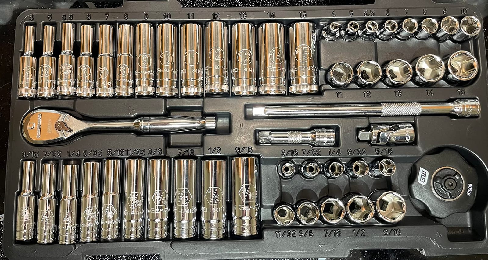 GEARWRENCH 51 Pc. 1/4 Inch Drive 6 Pt. 120XP Mechanics Tool Set, Standard & Deep, SAE/Metric - 80300P customer photo 1