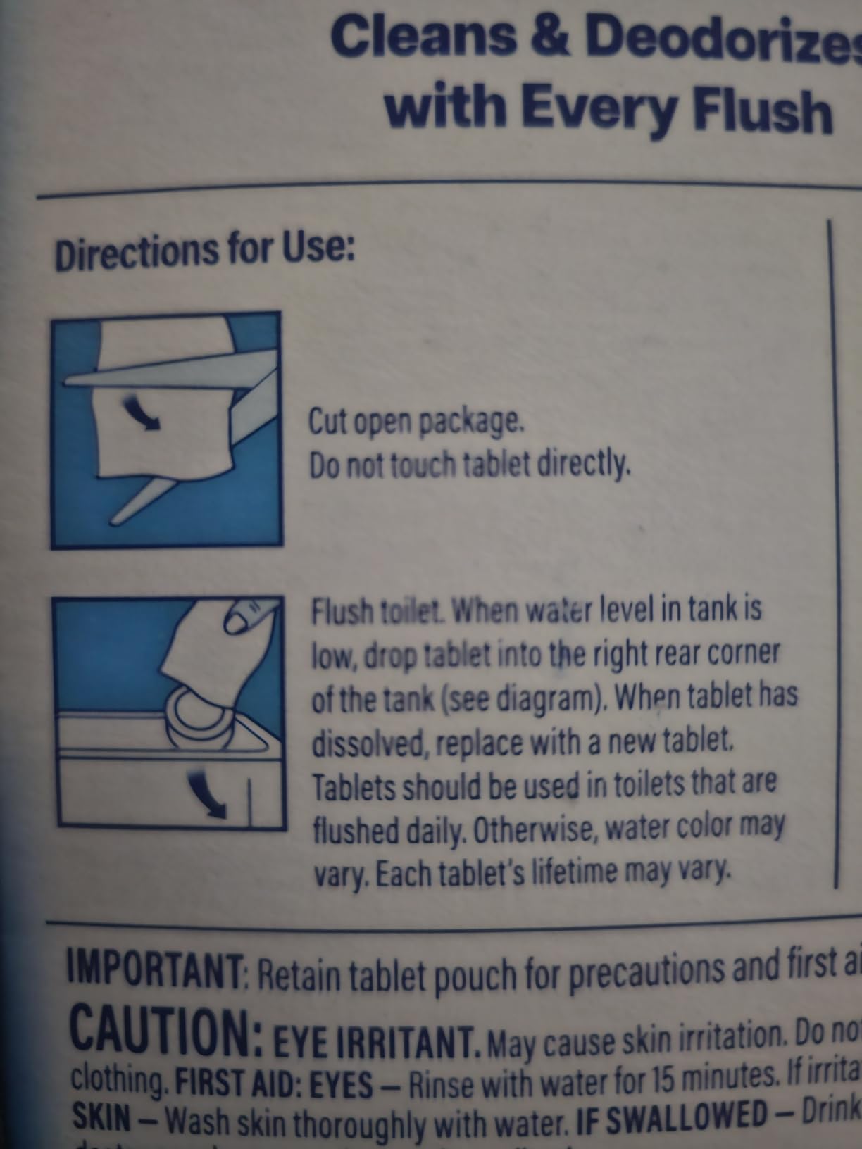 Clorox Ultra Clean Toilet Tablets Bleach & Blue, Rain Clean Scent, 2.47 Ounces Each, 4 Count (Package May Vary) customer photo 2
