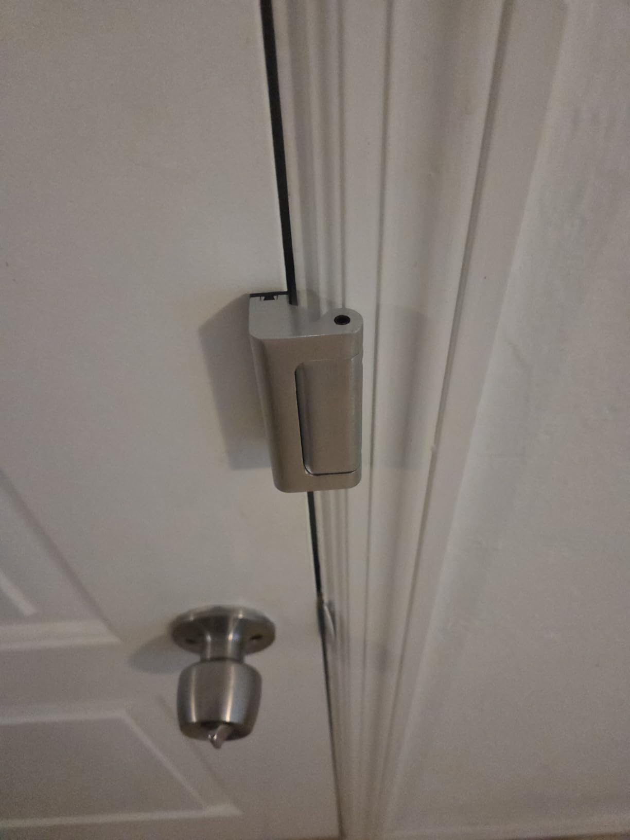 Prime-Line U 10827 Door Reinforcement Lock - Add Extra, High Security to your Home and Prevent Unauthorized Entry - 3 In. Stop, Aluminum Construction, Satin Nickel (Single Pack) customer photo 1