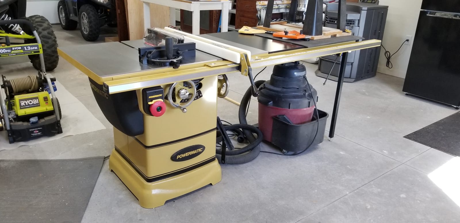 Powermatic 10-Inch Table Saw, 52-Inch Rip, 1-3/4 HP, 115/230V 1Ph (Model PM1000) customer photo 2