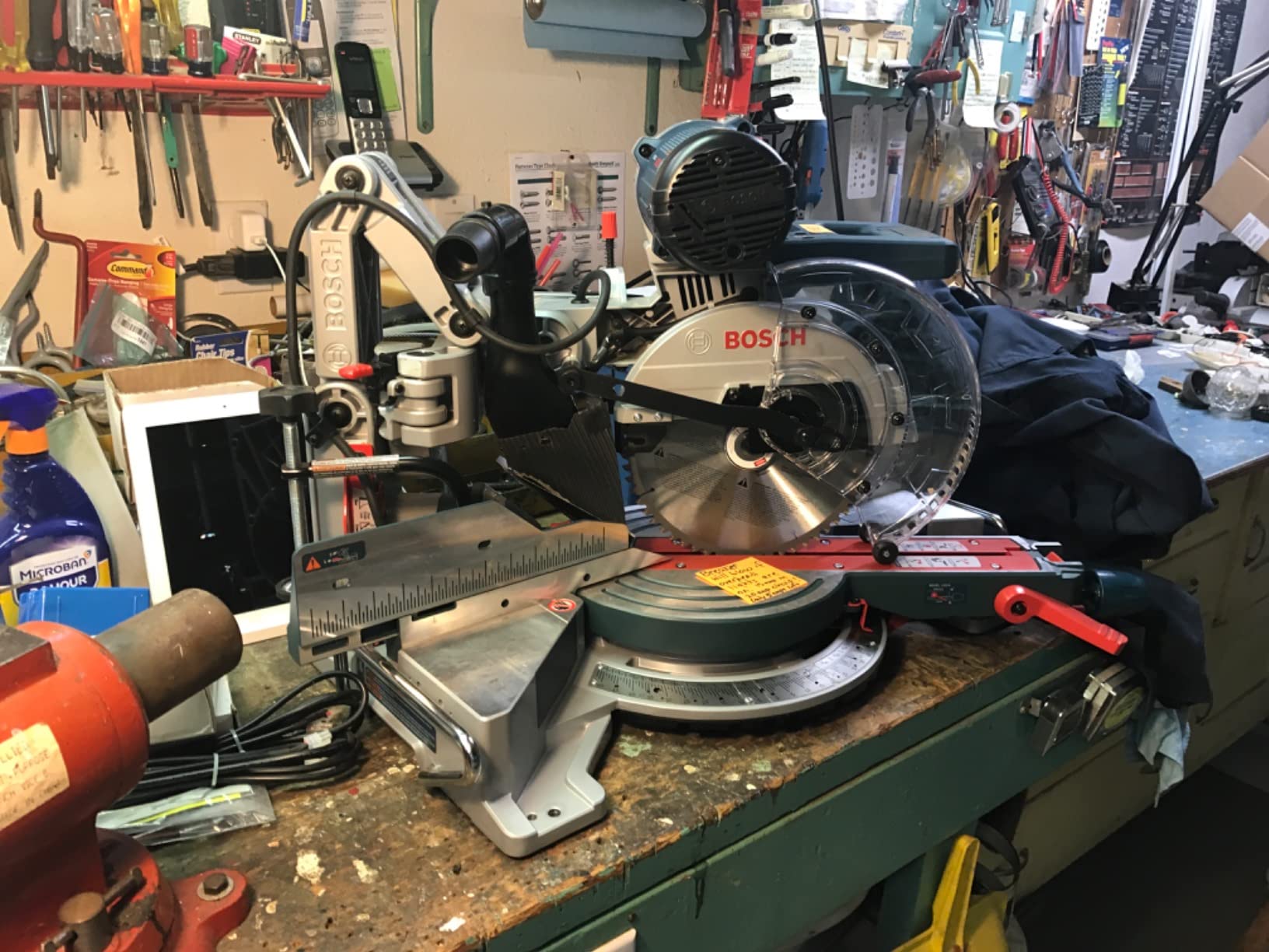 BOSCH 15.0 Amp CM10GD 10 In. Dual-Bevel Glide Miter Saw for Woodworking | Articulated hinge arms, reduce the saw's front-to-back footprint by up to 10 in., axial-glide system customer photo 2