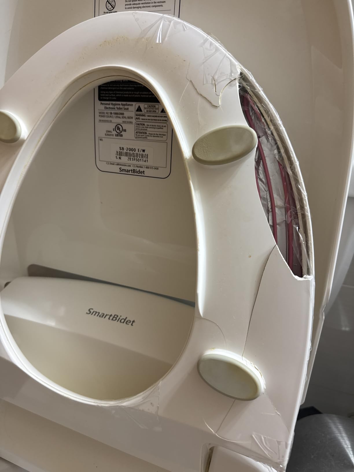 SmartBidet Electric Bidet Toilet Seat with Heated Seat, Warm Water, Air Dryer - Side Control Panel, Elongated customer photo 1