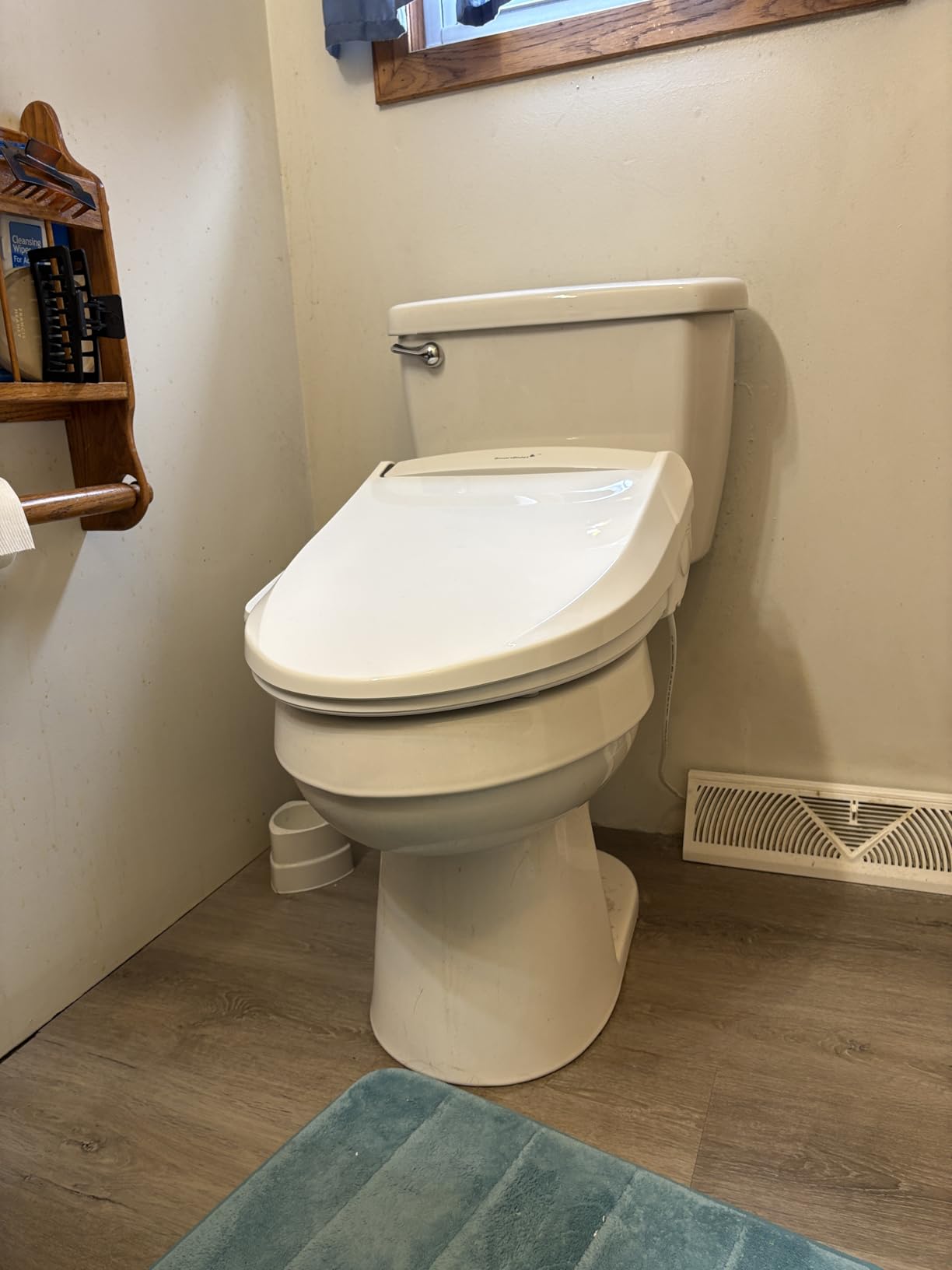 SmartBidet Electric Bidet Toilet Seat with Heated Seat, Warm Water, Air Dryer - Side Control Panel, Elongated customer photo 2