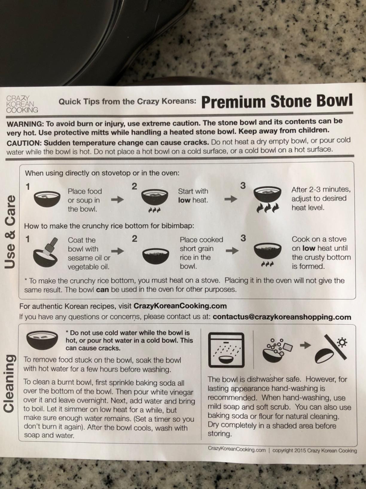 Crazy Korean Cooking Korean Stone Bowl (Dolsot), Sizzling Hot Pot for Bibimbap and Soup - Premium Ceramic (Large with Lid | 44 Fl oz) customer photo 2