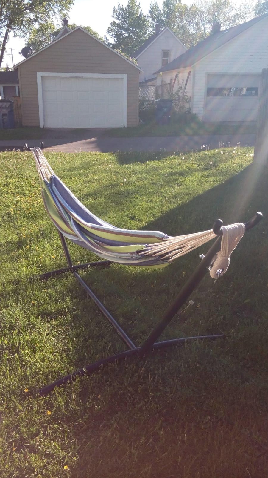 Best Choice Products Double Hammock with Steel Stand, Indoor Outdoor Brazilian-Style Cotton Bed w/Carrying Bag, 2-Person Capacity - Desert Stripes customer photo 2