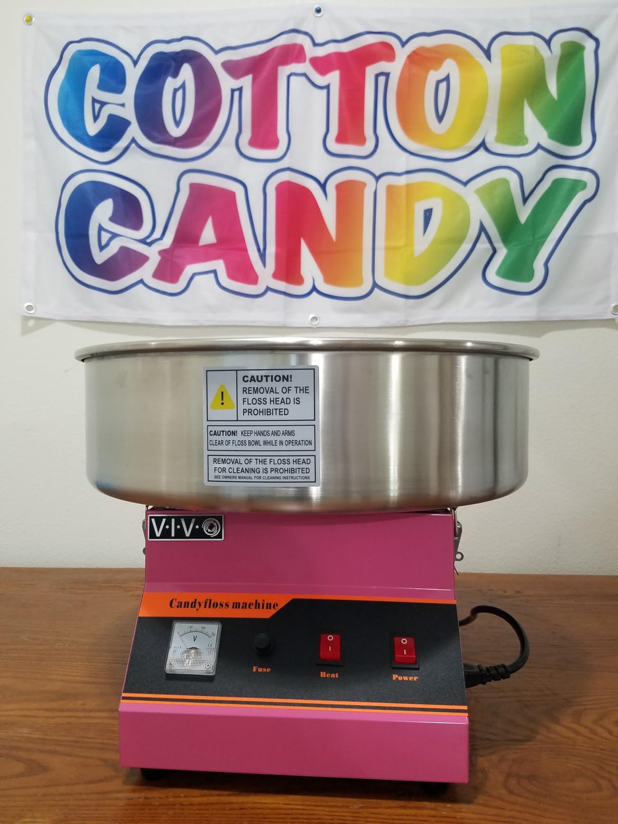 VIVO Pink 1030W Electric Cotton Candy Machine, CANDY-V001 | Commercial Candy Floss Maker, 20 in Stainless Steel Bowl with Sugar Scoop, Easy Home Use customer photo 1