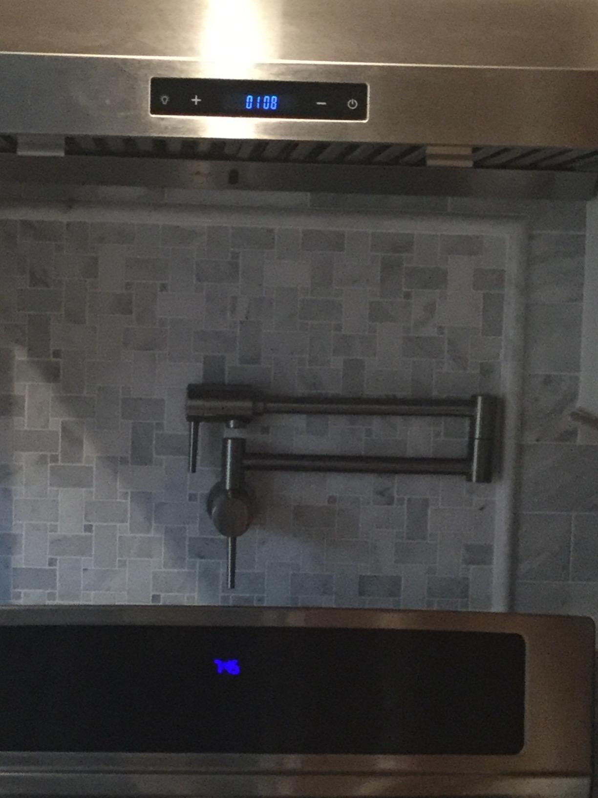 Delta Brushed Nickel Modern Pot Filler Kitchen Faucet, Wall Mount Kitchen Faucet, Stainless 1165LF-SS customer photo 1