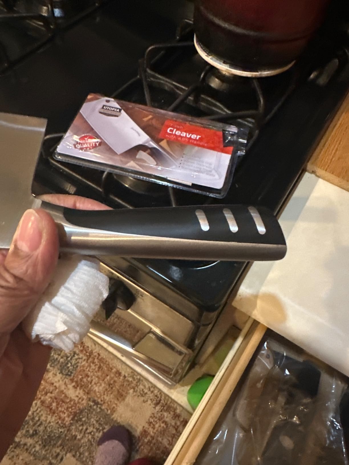 Utopia Kitchen Meat Cleaver Knife 7 Inch Bone Chopper Stainless Steel customer photo 1