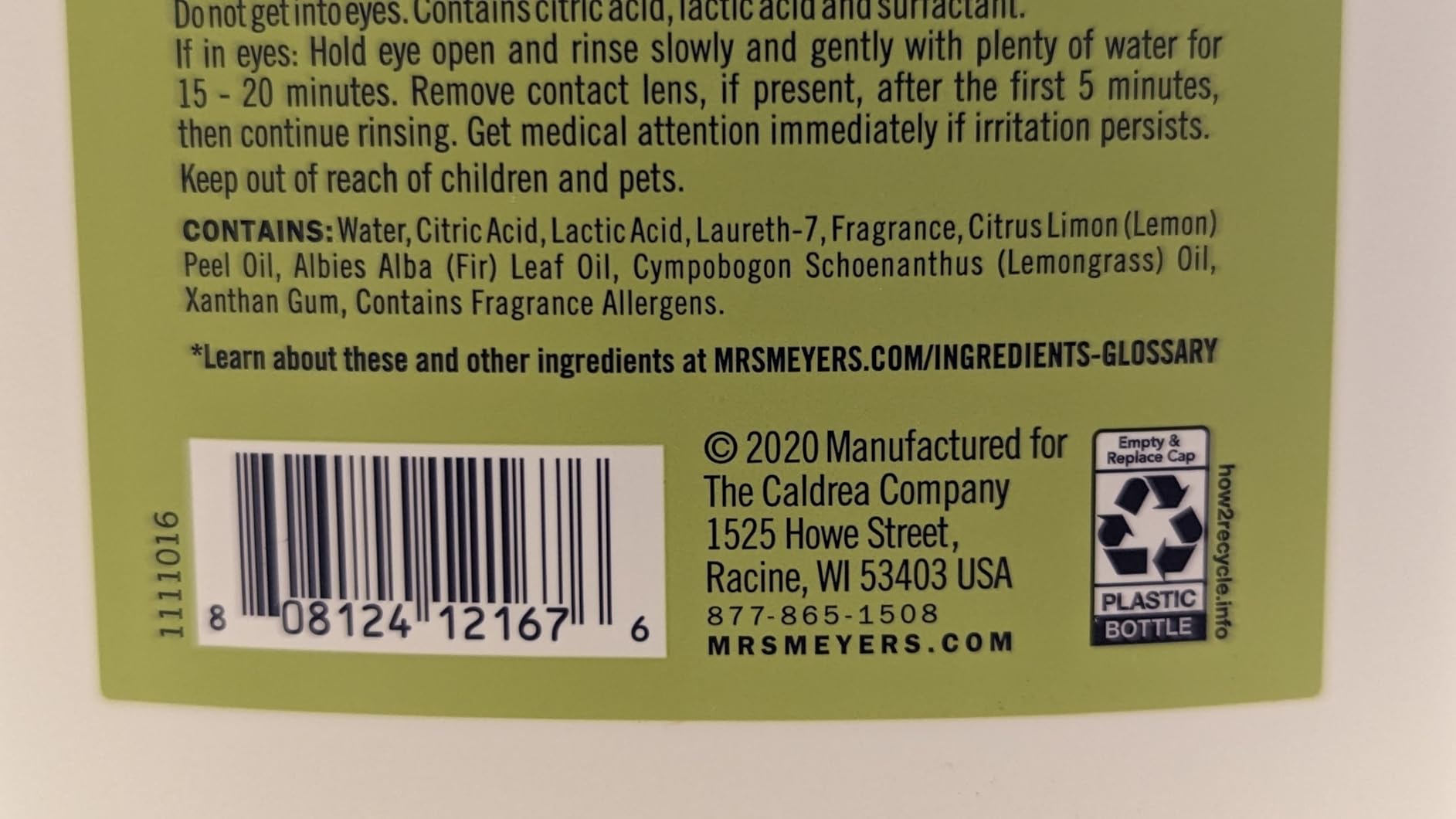 Mrs. Meyer's Clean Day Liquid Toilet Bowl Cleaner, Lemon Verbena, 24 fl oz customer photo 1