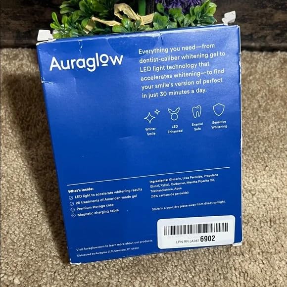 Auraglow Teeth Whitening Kit, LED Accelerator Light, 35% Carbamide Peroxide Teeth Whitening Gel, 20+ Whitening Treatments, Whitens up to 10 Shades in 7 Days customer photo 1