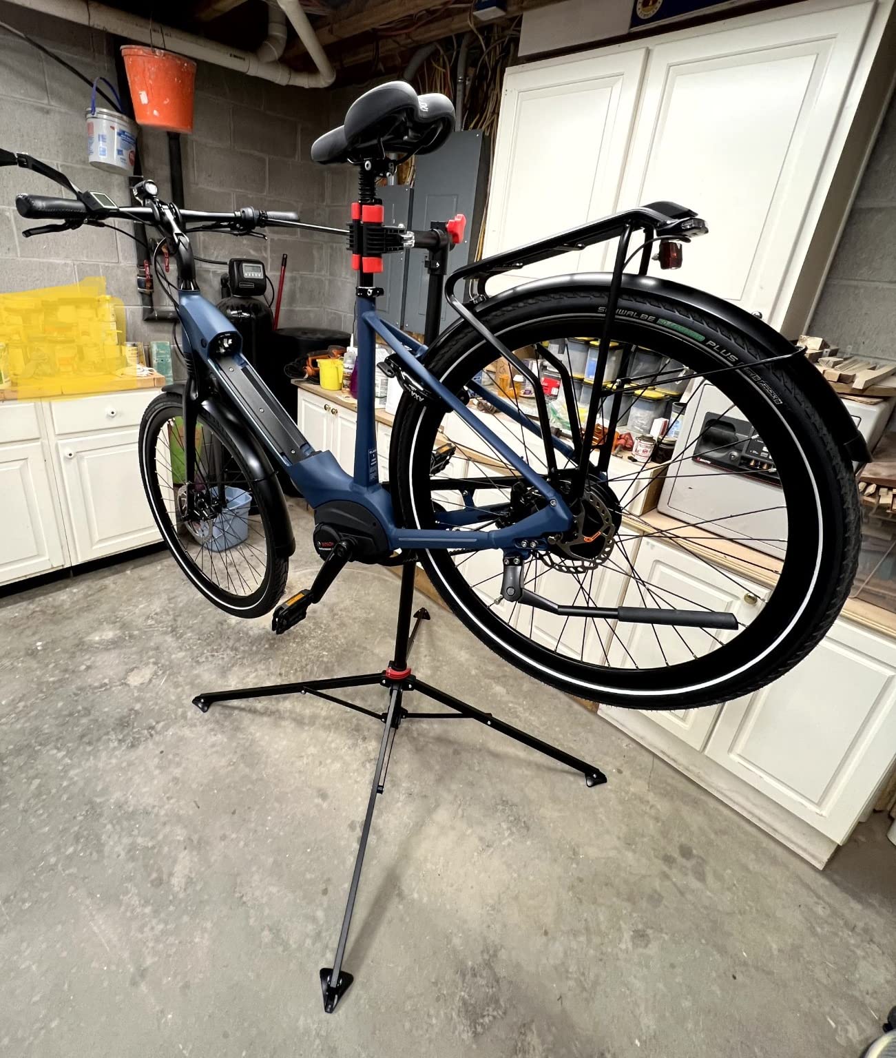 Yaheetech Bike Repair Stand Adjustable Foldable Bicycle Maintenance Rack | Steel stand raises your bike for hands-free repairs, holds heavy bikes up to 66 lb, and folds flat with a handy tool tray. customer photo 1