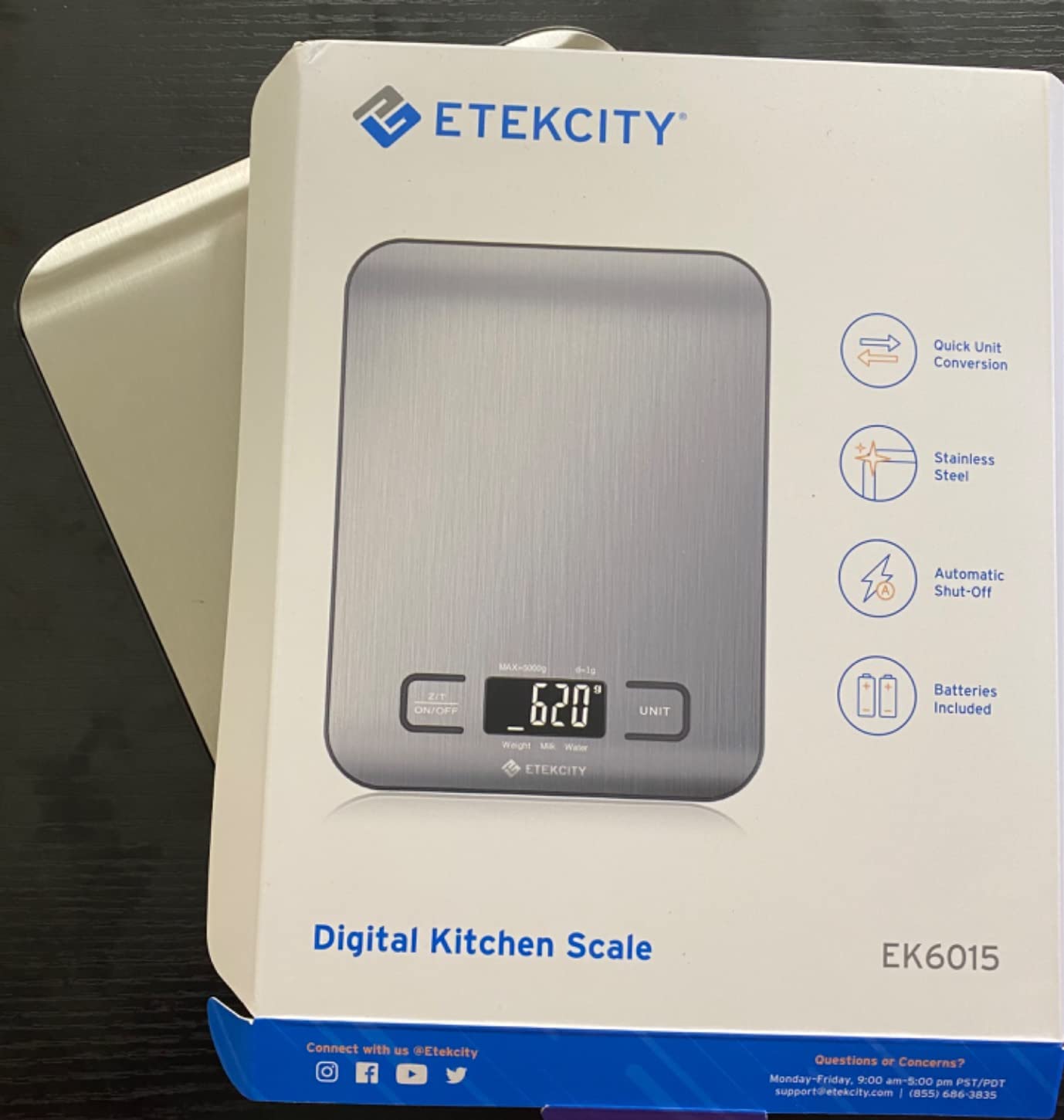 Etekcity Food Kitchen Scale, Digital Grams and Ounces, 11lb | Tare function, ideal for baking, weight loss, keto, meal prep, packages, liquids and jewelry, 304 Stainless Steel customer photo 1
