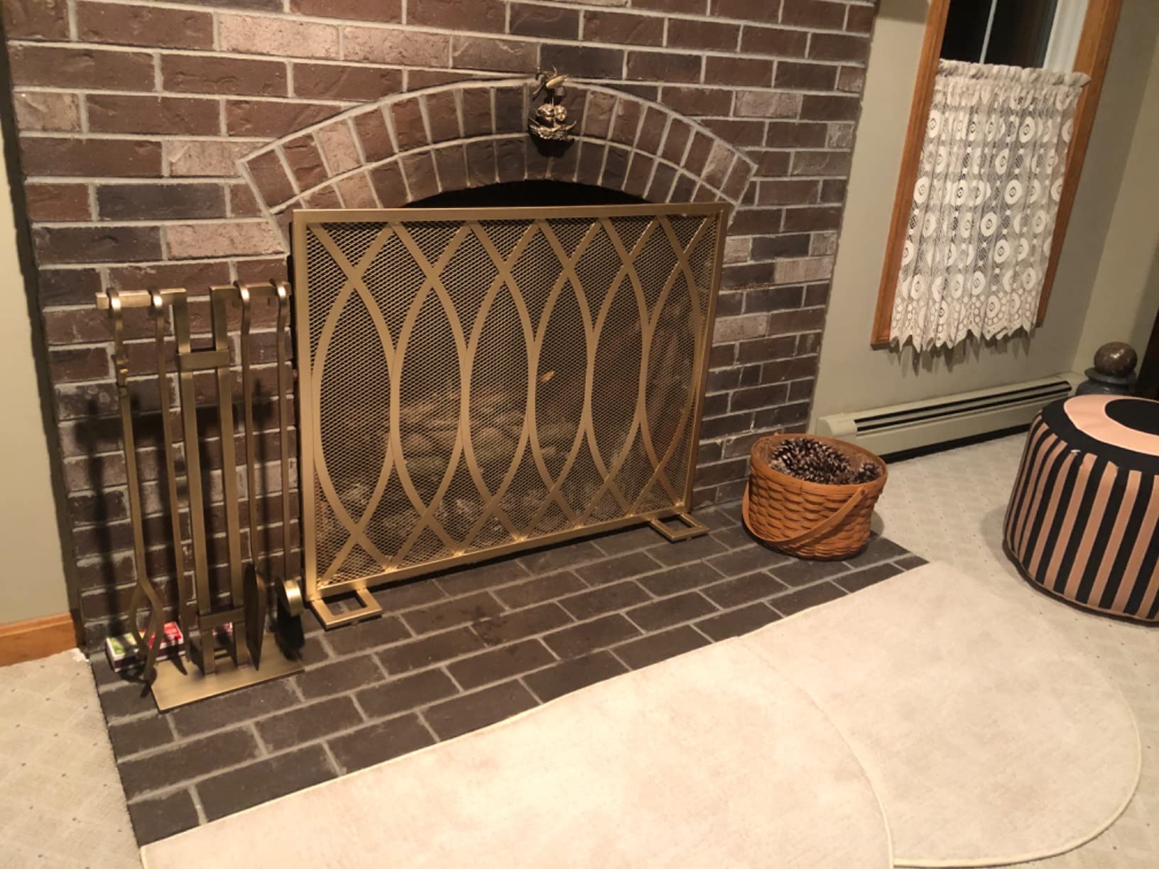 Pilgrim Home and Hearth 18086 Sinclair Fireplace Tool Set, Burnished Brass, 20 Pounds customer photo 2
