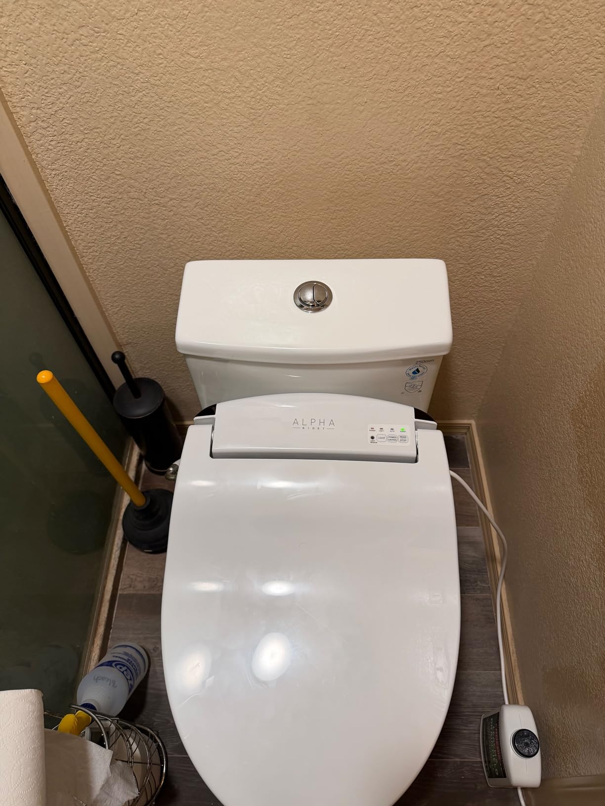 ALPHA BIDET JX2 Elongated Bidet Toilet Seat, White, Endless Warm Water, *NEW* Bowl Mist, LED Light, Quiet Operation, Wireless Remote, Stainless Steel Nozzle, Sittable Lid, 3 Year Warranty customer photo 2