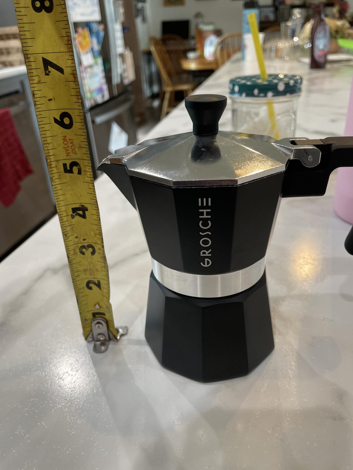 GROSCHE Milano Stovetop Espresso Maker Moka Pot 6 espresso Cup, 9.3oz Black customer photo 2