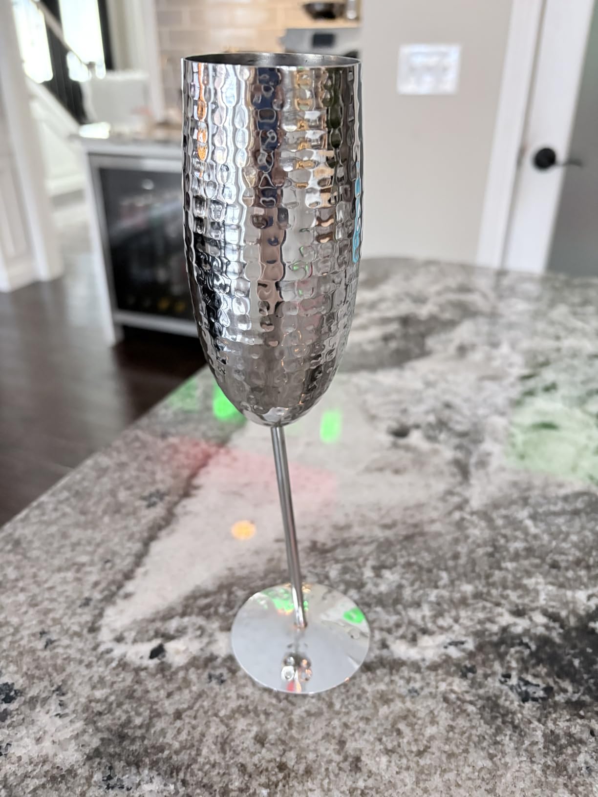 BREKX Insulated Hammered Stainless Steel Beverage Tub & Ice Bucket, 12QT | Double-wall insulated tub keeps beer, wine and champagne chilled. Double-hinged handles make carrying easier. customer photo 1