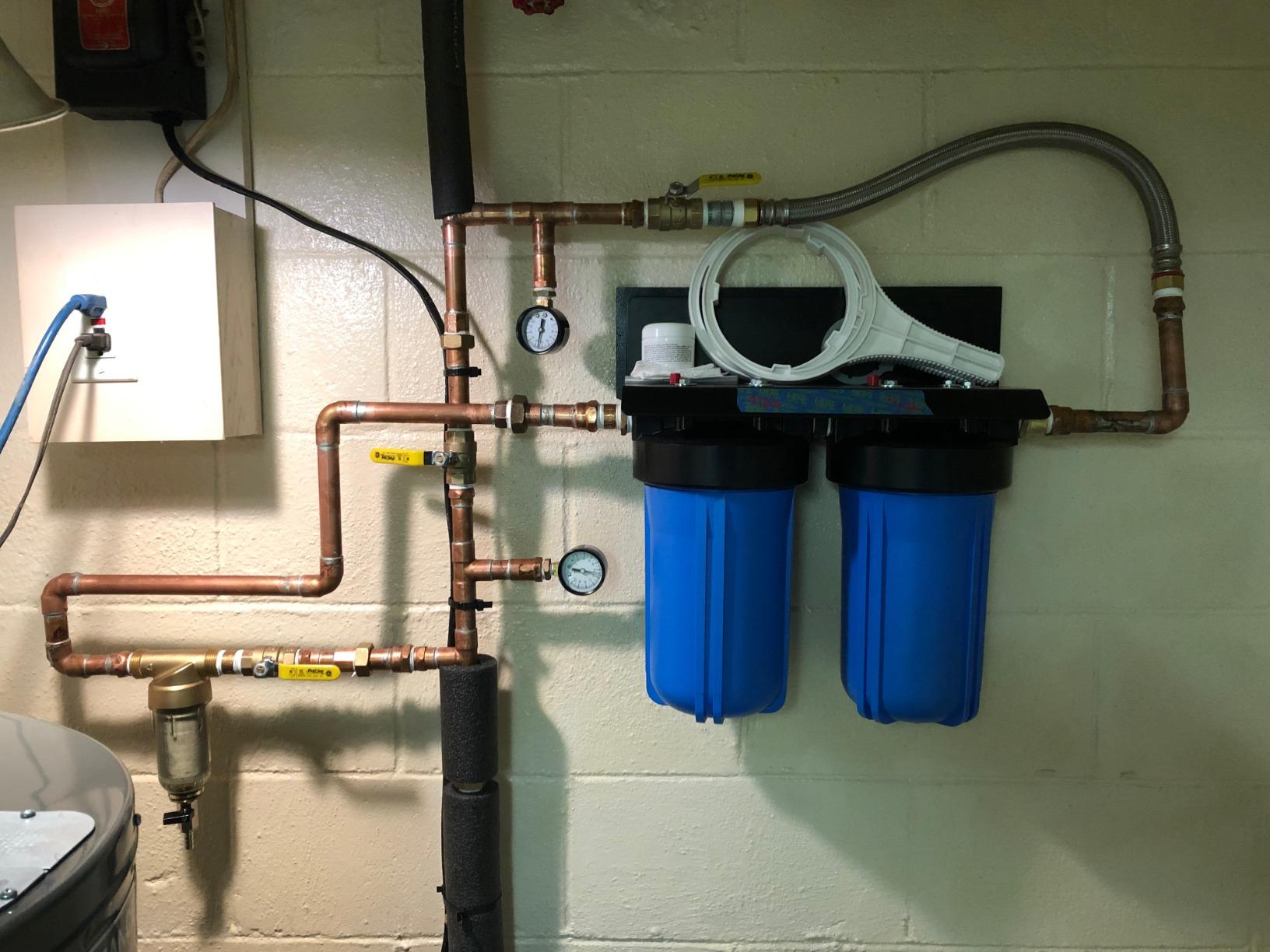 iSpring WGB21B 2-Stage Whole House Water Filtration System, 50000 Gallons | SGS-Tested CTO Filter, Reduces up to 99% Chlorine, Bad Taste, and Odor, 1