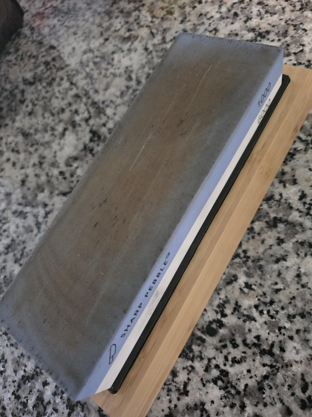 Sharp Pebble Whetstone Knife Sharpener - 1000/6000 Grit Sharpening Stone | Angle Guide for Foolproof Results - Wet Stone Sharpener & Honing Kit with Non-Slip Bamboo Base- Guided Beginner Instructions customer photo 1