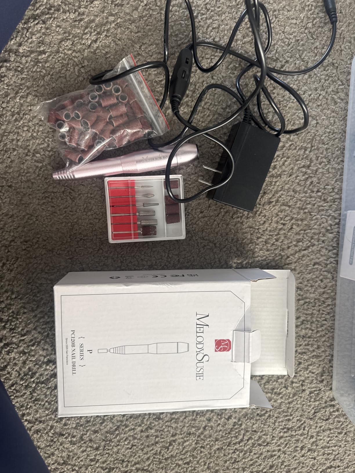 MelodySusie PC120B Pen Nail Drill with Compact AC Adapter Kit | 20000RPM, For cuticle care, shaping, polishing and gel removal in beginner-friendly home routines customer photo 2