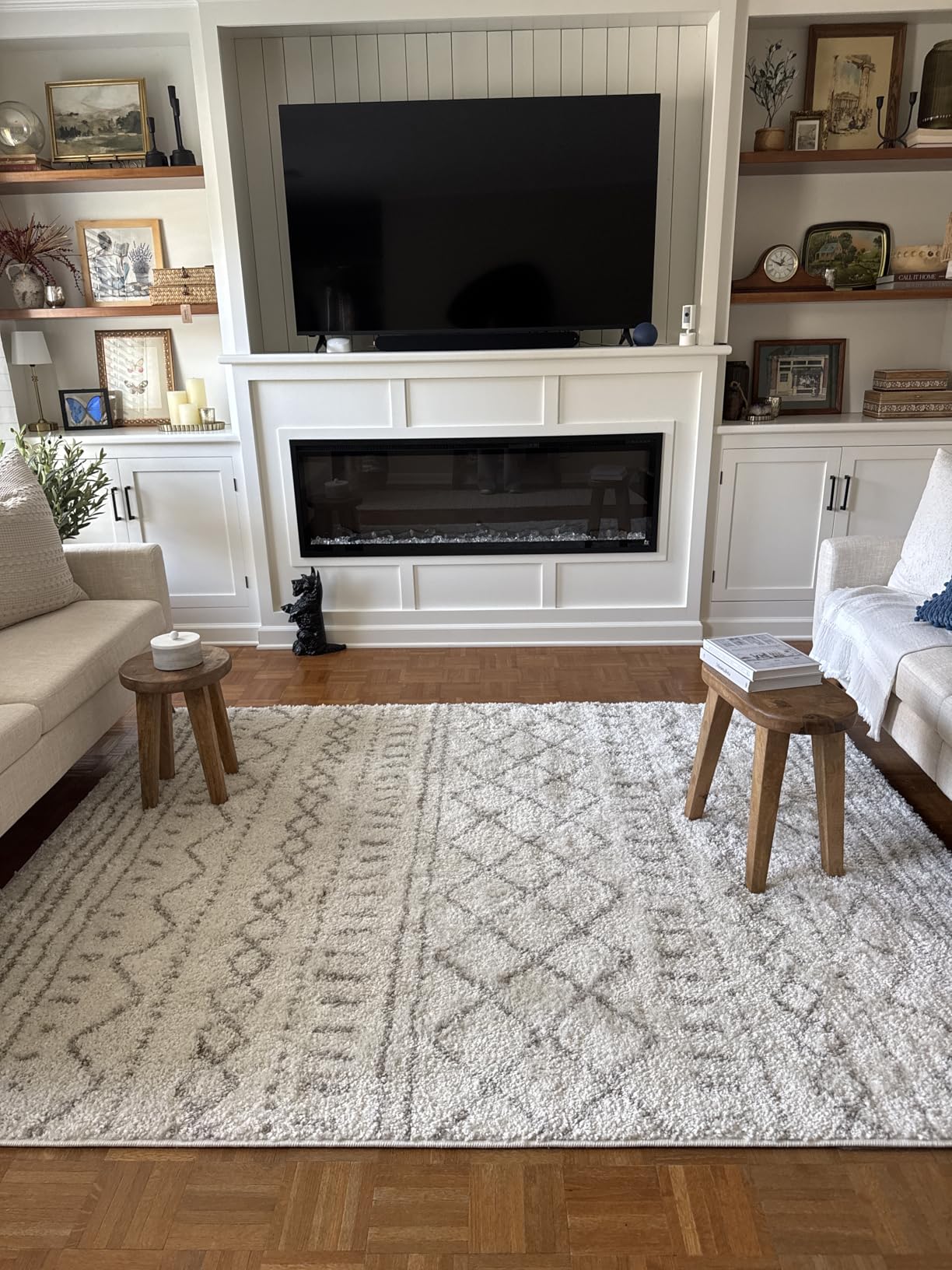SAFAVIEH Area Rug 9x12 - Arizona Shag Collection - Large - Ivory & Beige, Moroccan Boho Design, Non-Shedding & Easy to Clean, Ideal for Living Room, Bedroom, Dining Space (ASG741A) customer photo 2