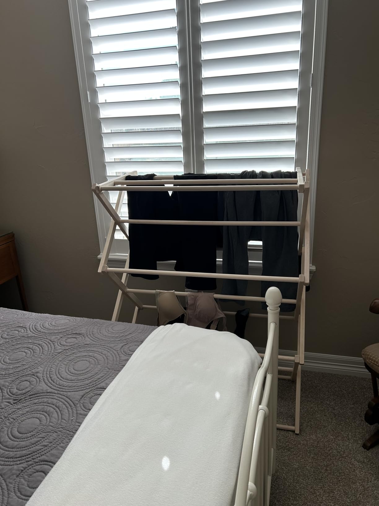Pennsylvania Woodworks Clothes Drying Rack: Solid Maple Hard Wood Laundry Rack for Sweaters, Blouses, Lingerie & More, Durable Folding Drying Rack, Made in USA, No Assembly Needed, Medium customer photo 1