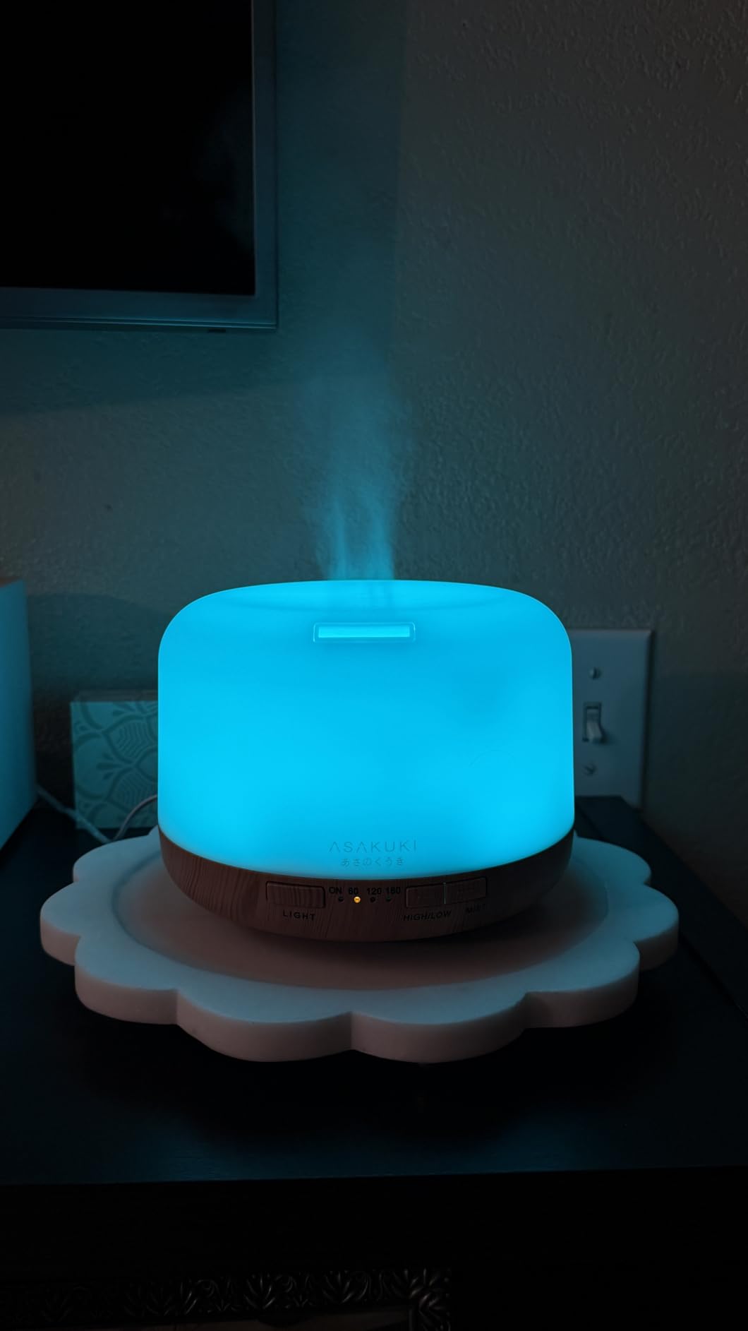 ASAKUKI Essential Oil Diffuser for Home, 500ML Aromatherapy Humidifier | with Remote Control, 7 Color LED Lights, Quiet Cool Mist Diffuser for Bedroom, Living Room, Office (Yellow) customer photo 2