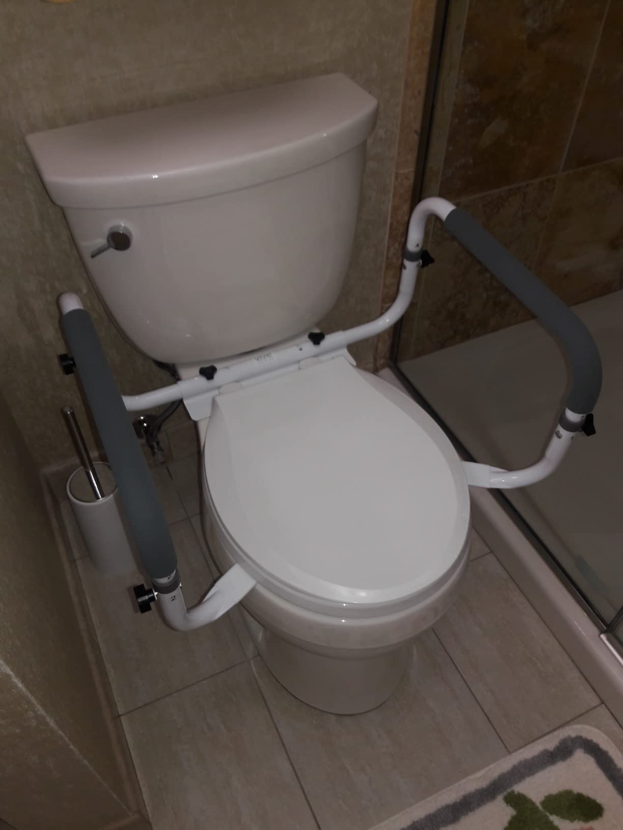 Vive Toilet Safety Rail - Adjustable Grab Bar - Compact Support Frame | Handrail for Bathroom Toilet Seat - Easy Installation for Handicap Senior Bariatrics, Elderly Balance - Padded Hand Armrest customer photo 1