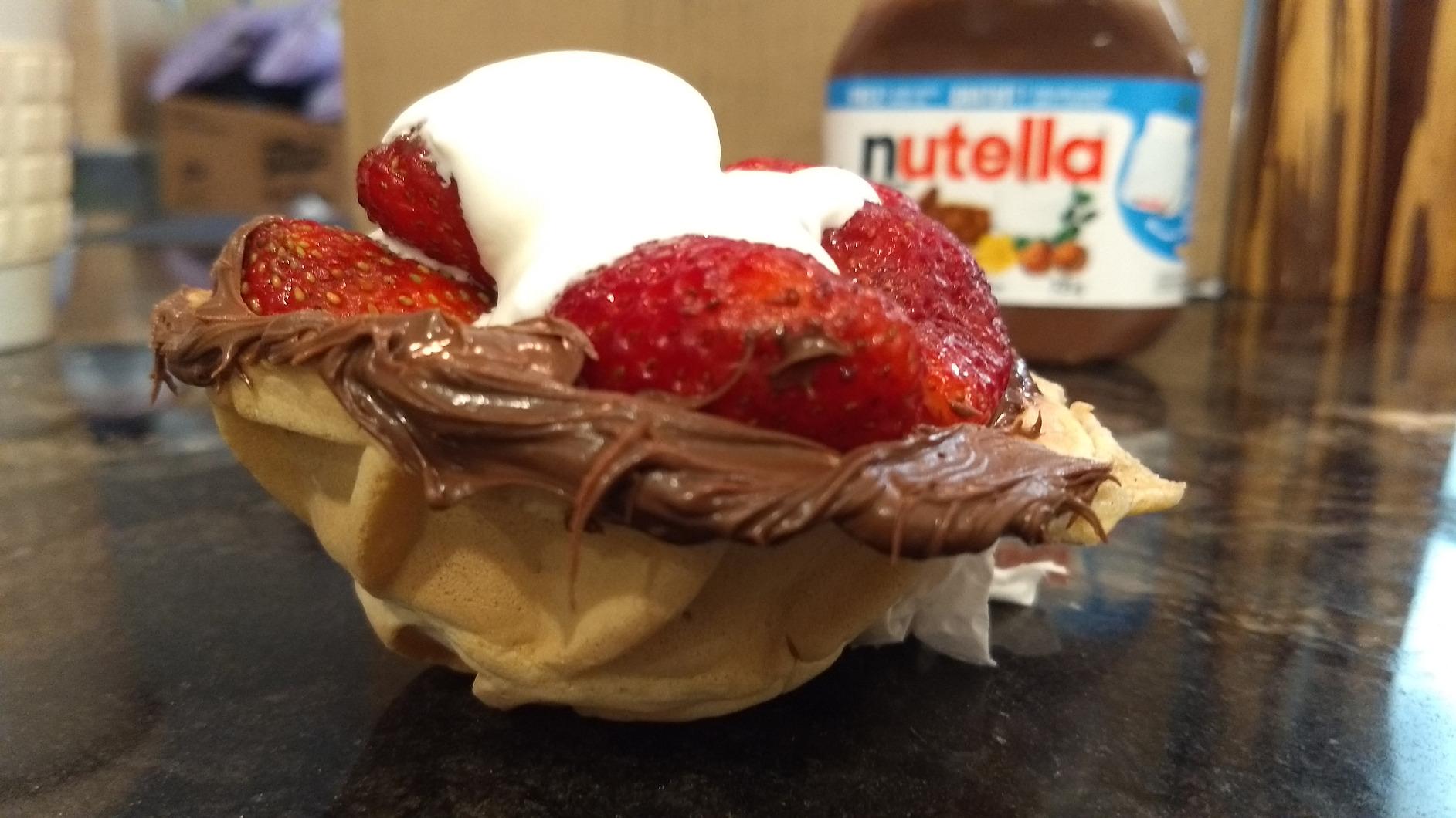 Double Waffle Bowl Maker by StarBlue - White - Make bowl shapes Belgian waffles in minutes | Best for serving ice cream and fruit | Gift ideas 110V 50/60Hz 1200W customer photo 2
