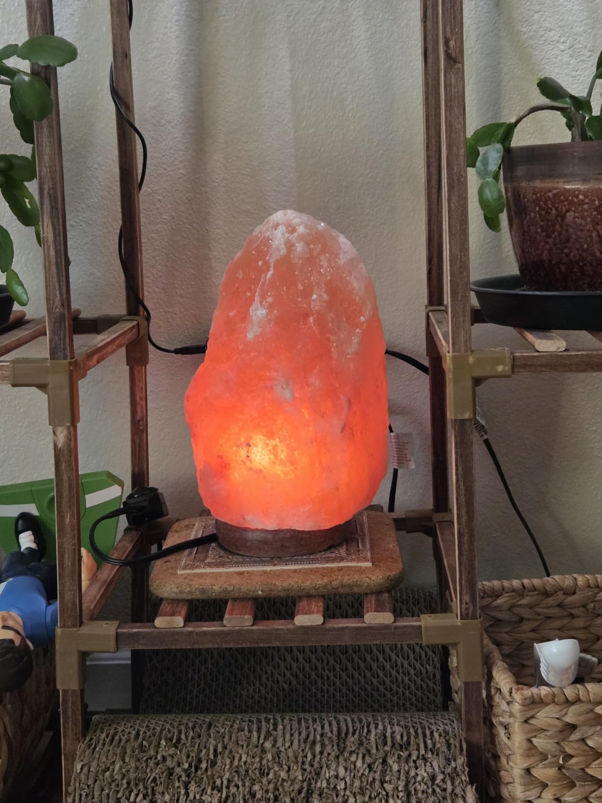 Himalayan Salt Lamp for Bedroom Large 8-10 Inch Pink Salt Rock Lamp with Dimmer, Wooden Base & Spare Bulbs | Calming Ambient Night Light | Thoughtful Wellness Gift for Women, Home, or Office customer photo 2