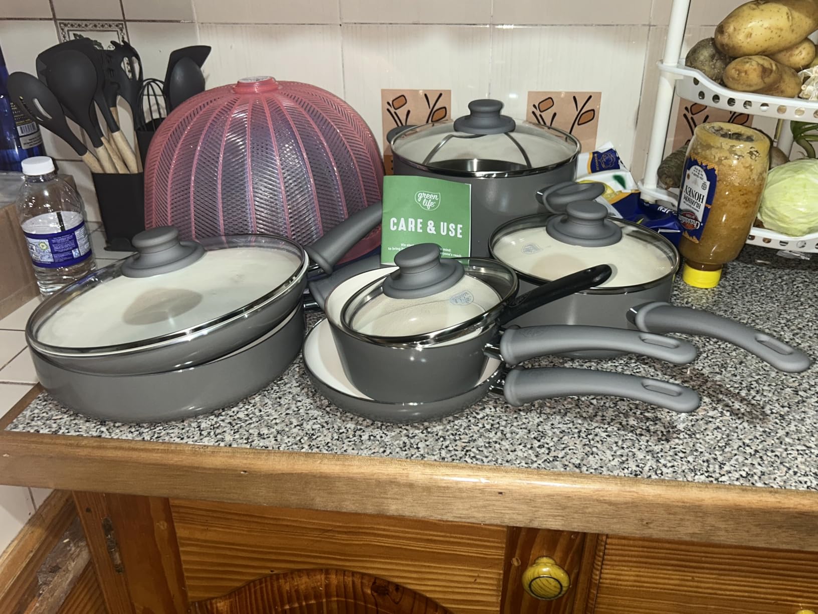 GreenLife 16 Piece Ceramic Nonstick Pots & Pans Cookware Set, Turquoise customer photo 2