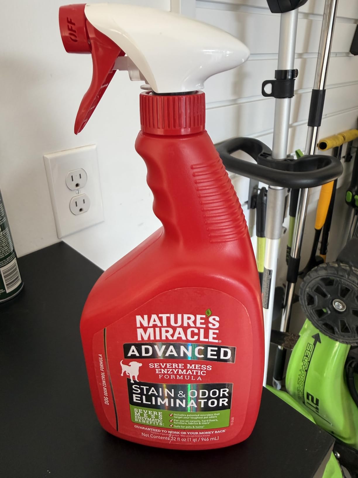 Nature's Miracle Advanced Dog Stain & Odor Eliminator, Severe Mess, 32 oz | Enzymatic Cleaner Eliminates the Toughest Dog Messes, For Use on Multiple Surfaces, Safe For Pets and Home, Fresh Scent customer photo 1