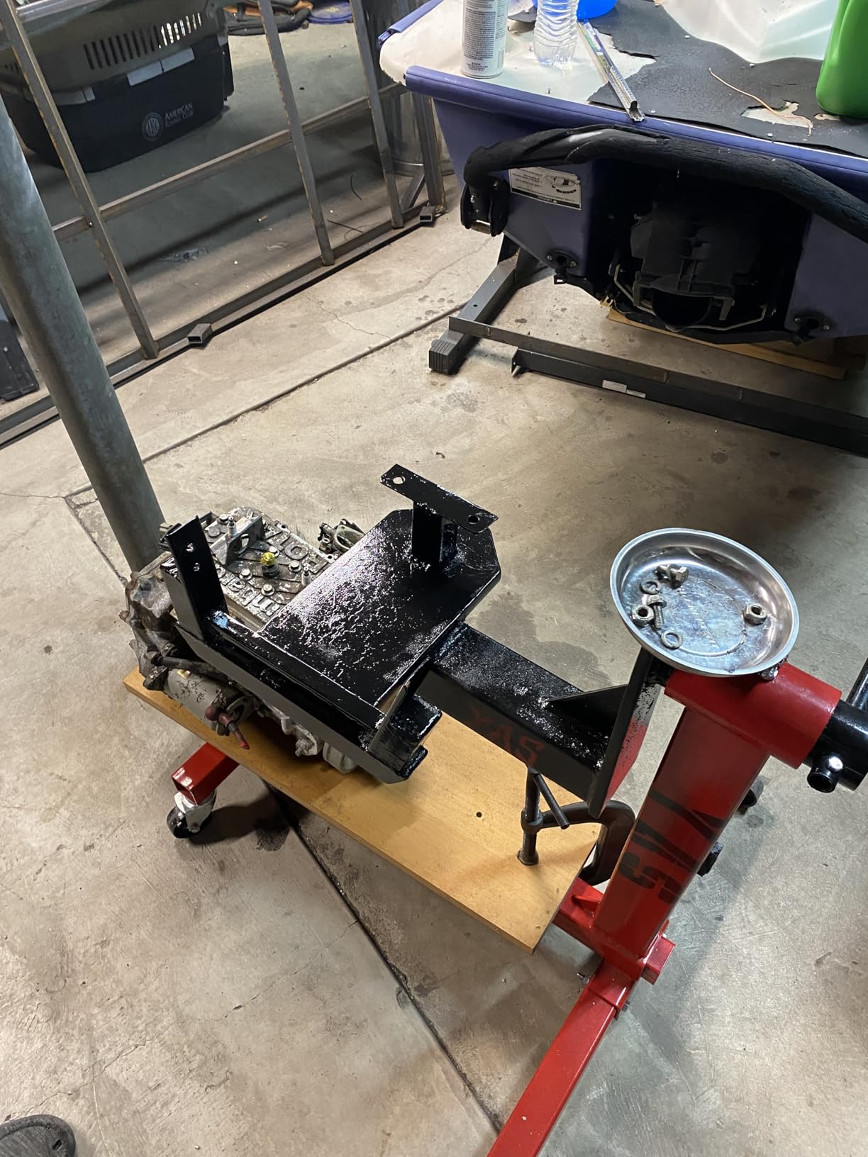Pro 1000lb Steel Rotating Engine Stand Motor Hoist Automotive Car Truck | 4 Leg Motor Lift Stand, Red customer photo 1
