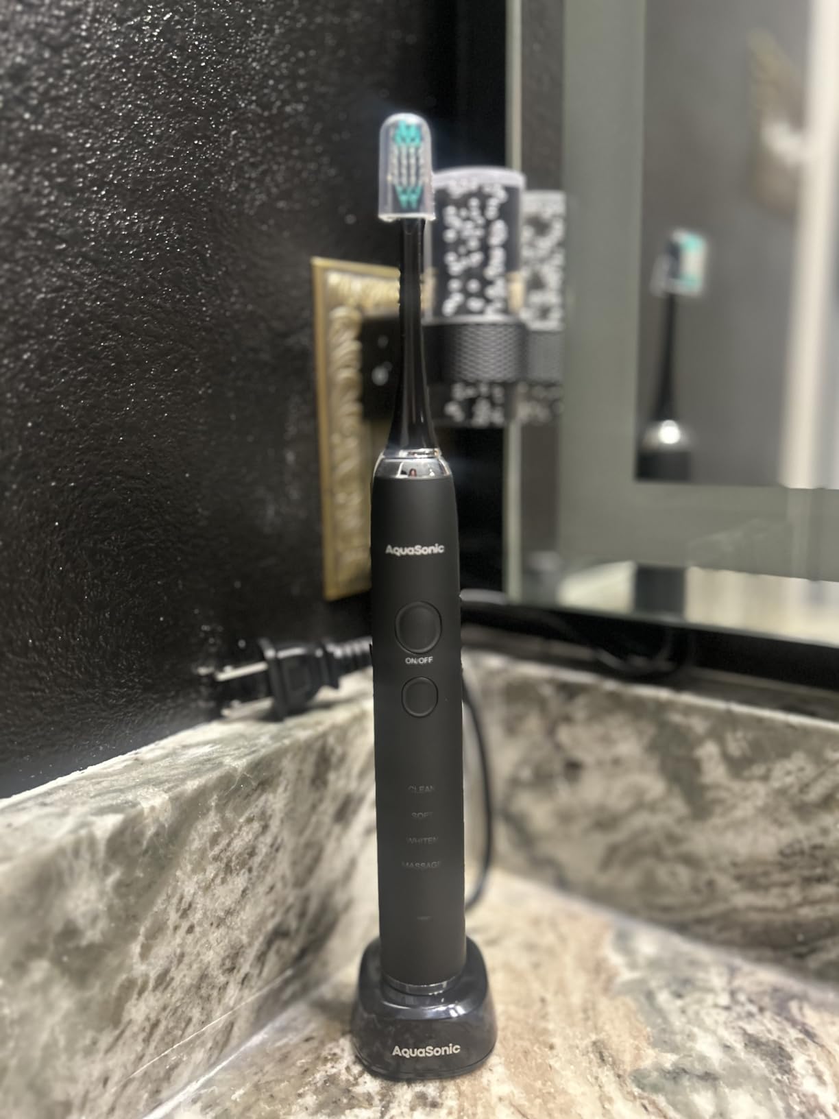 Aquasonic Black Series Ultra Whitening Toothbrush - ADA Accepted Electric Toothbrush - 8 Brush Heads & Travel Case - 40,000 VPM Electric Motor & Wireless Charging - 4 Modes w Smart Timer customer photo 2
