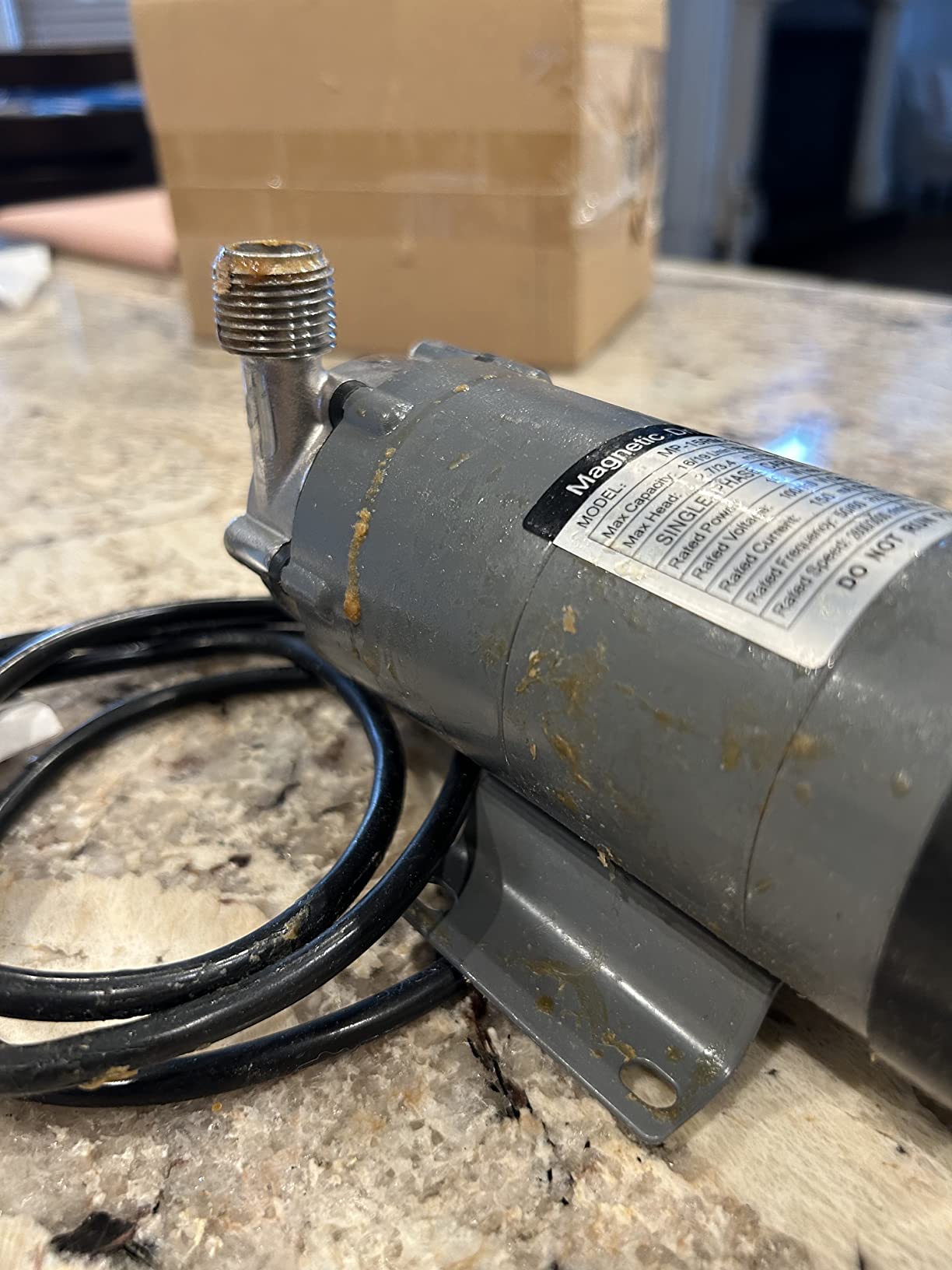 FERRODAY Wort Brewing Pump, Stainless Head Magnetic Drive for Wort Transfer | High Temp Homebrew Beer Pump with 1/2