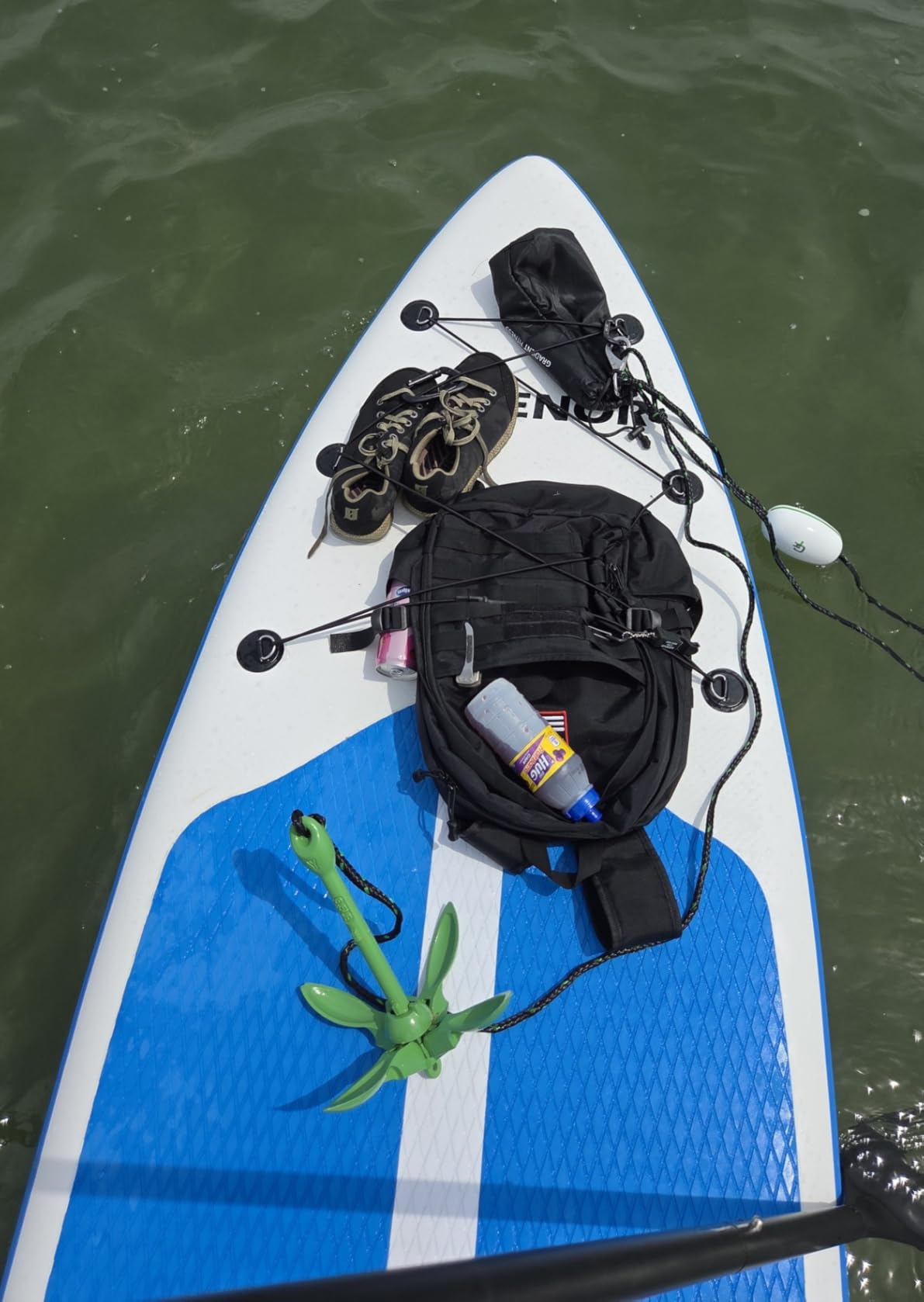 Kayak Anchor Kit - 3.5 lb, Green - Folding Grapnel Anchor with 25 ft Rope | Gradient Fitness boat anchor kit for paddle boards, SUPs, canoes, jet ski, and small boats, heavy duty for drift fishing. customer photo 1