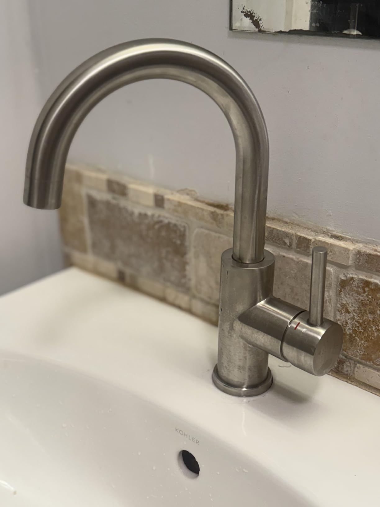 CREA Bar Sink Faucet, Bathroom Kitchen Faucet Brushed Nickel Pre Wet Small Mini Kitchen Bath Utility Marine Faucet Single Hole Stainless Steel Farmhouse Vanity Lavatory Faucets Outdoor customer photo 1