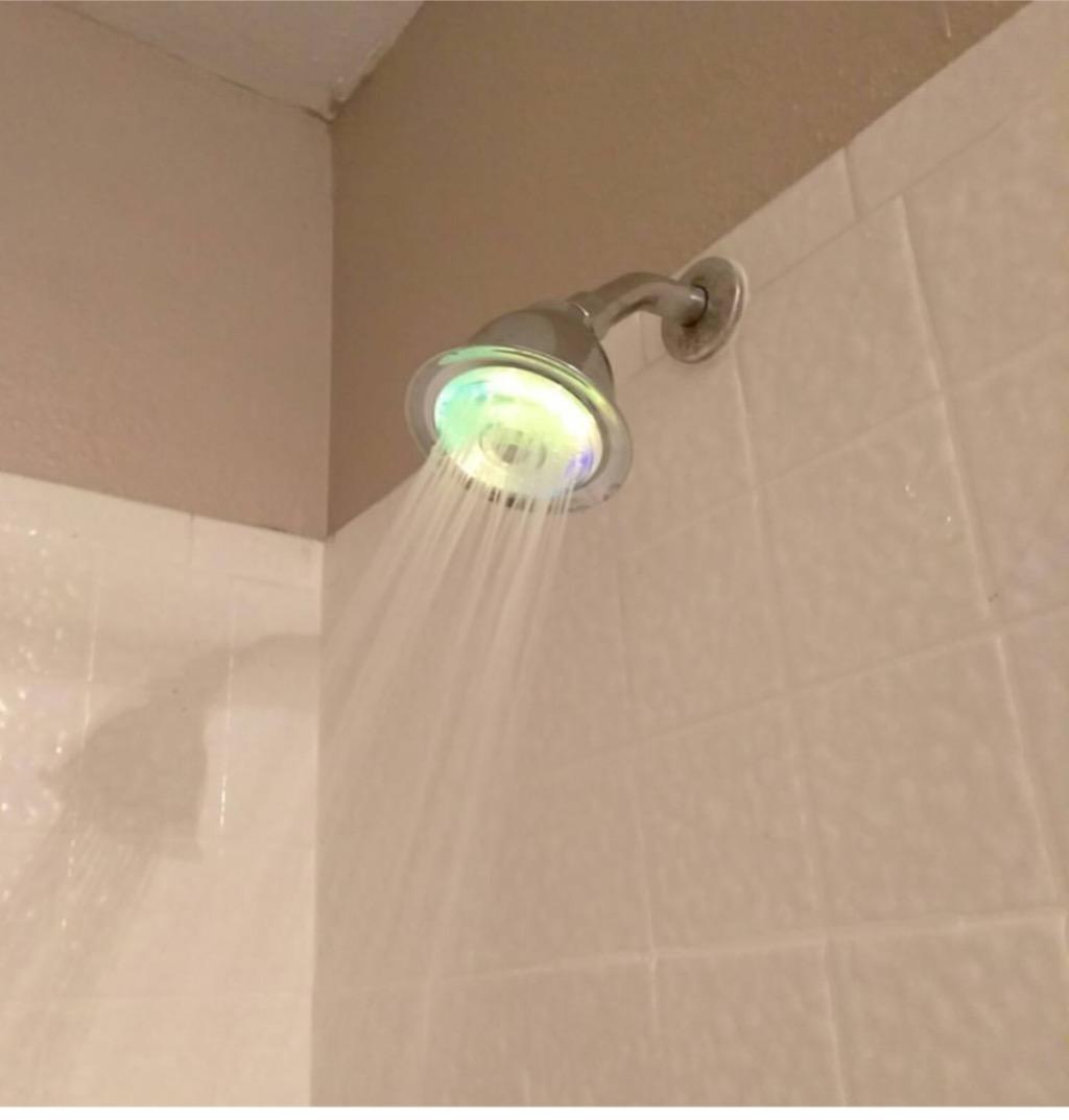 Luminex by PowerSpa 7-Color 4-Setting LED Shower Head with Air Jet LED Turbo Pressure-Boost Nozzle Technology LED colors change automatically every few seconds customer photo 1