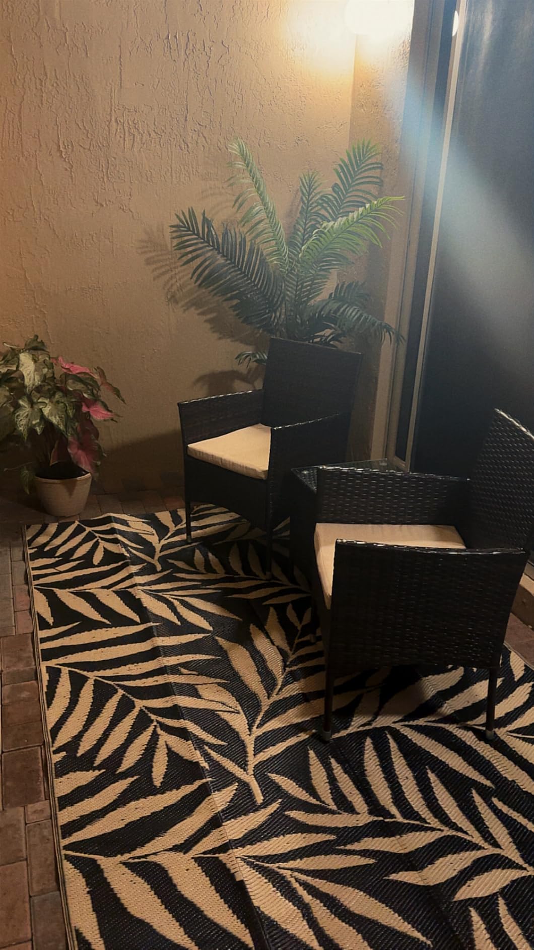 Devoko 3 Piece Patio Furniture Set Outdoor Wicker Conversation (Brown) | PE Rattan Patio Porch Table and Chairs Set of 2 for Balcony Garden and Yard customer photo 2