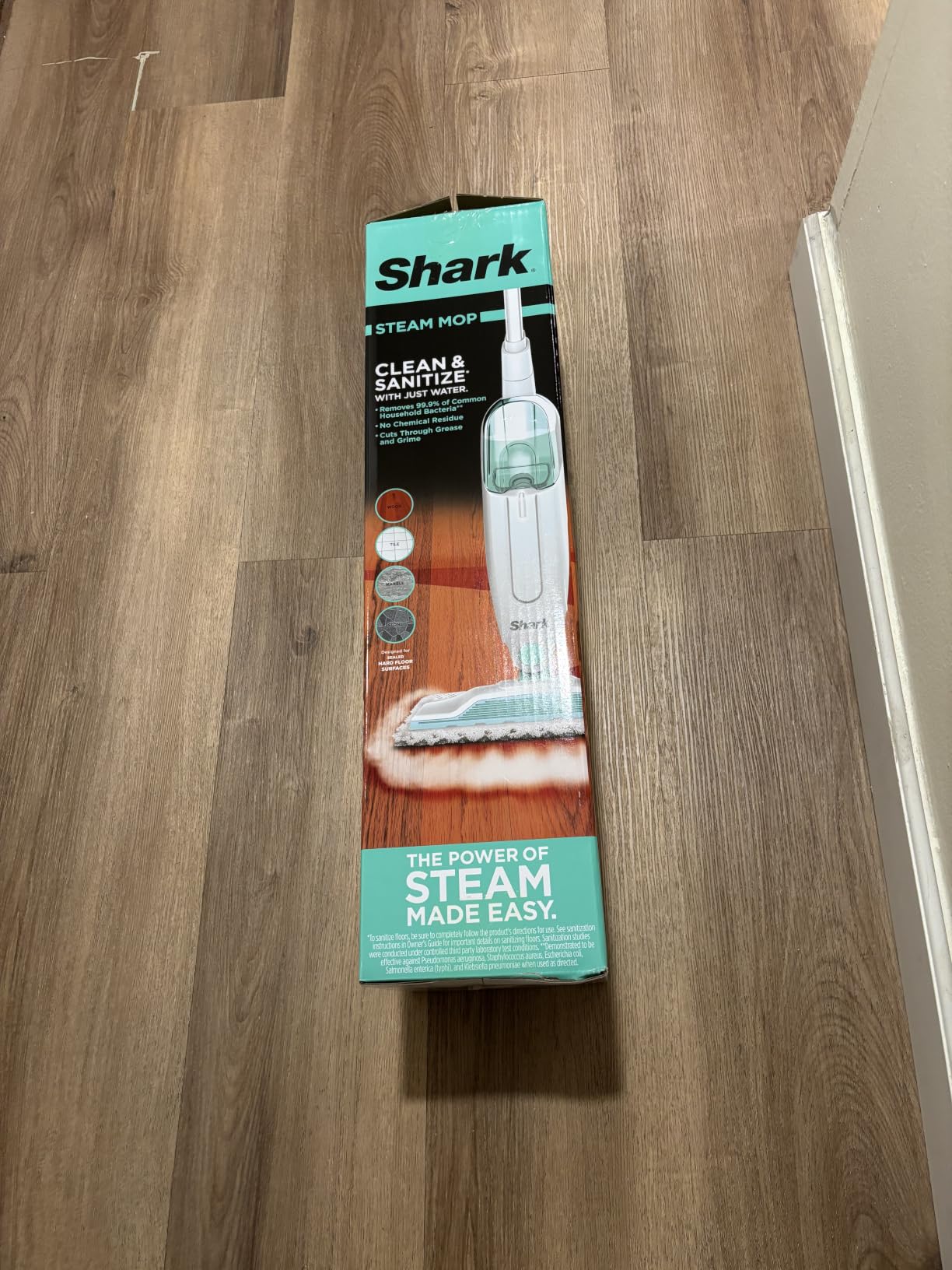 Shark Steam Mop for Sealed Hard Floors with 2 Dirt Grip Pads, White, S1000 | Removable Water Tank, Lightweight, 2 Machine Washable Dirt Grip Pads, Steam Sanitization on Sealed Hard Floors customer photo 1