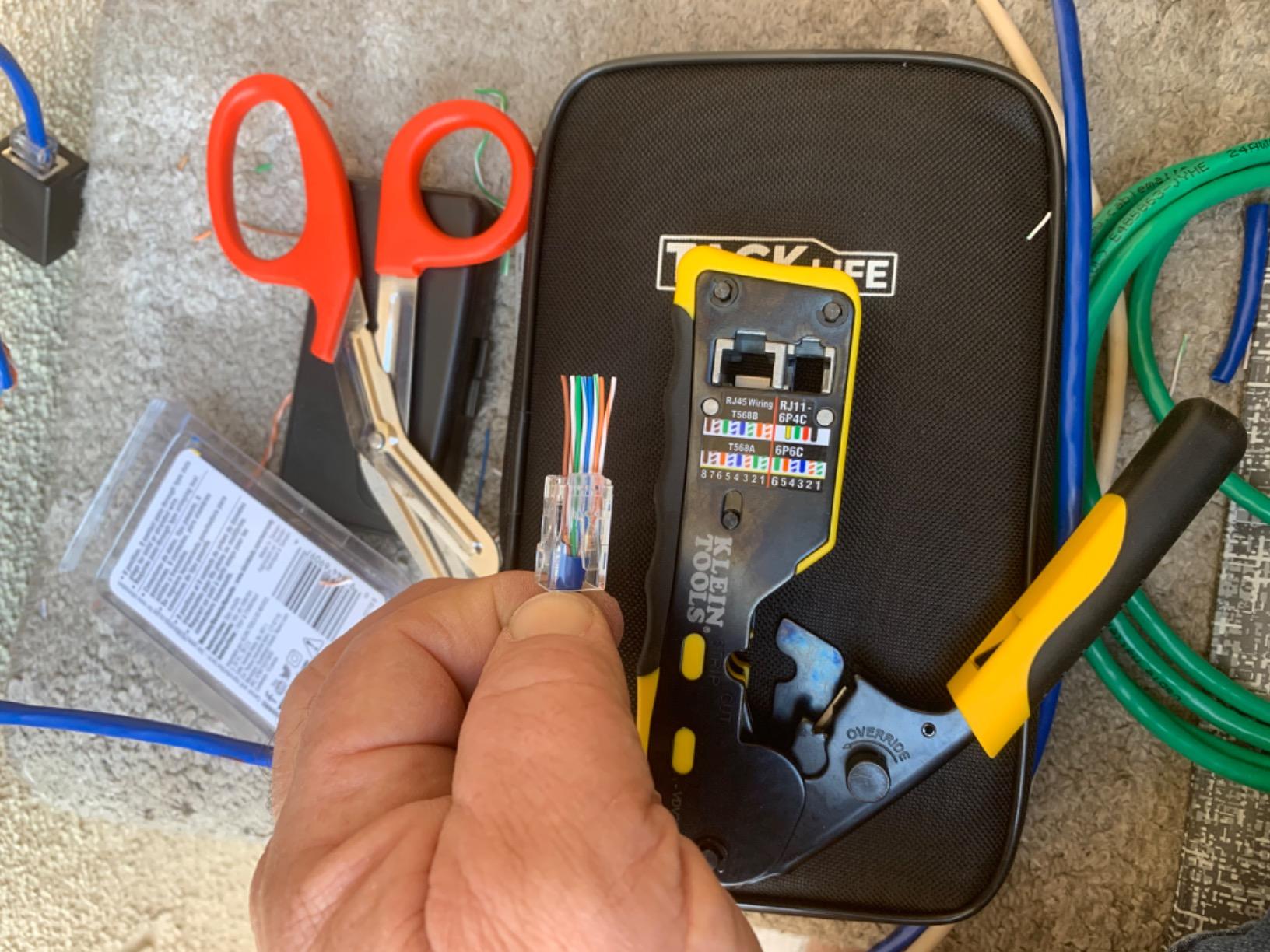Klein Tools VDV226-110 Ratcheting Modular Data Cable Crimper / Wire Stripper / Wire Cutter for RJ11/RJ12 Standard, RJ45 Pass-Thru Connectors customer photo 2