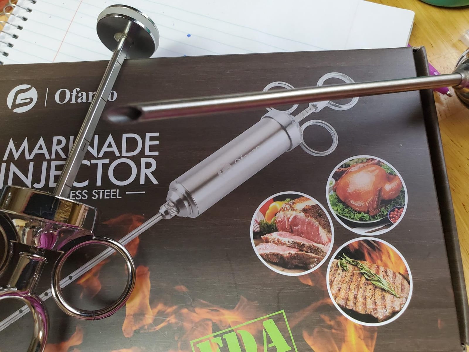 Ofargo Meat Injector - 3 Needle Marinade Injector for Meats, Turkey, Brisket; 2-oz Capacity customer photo 1