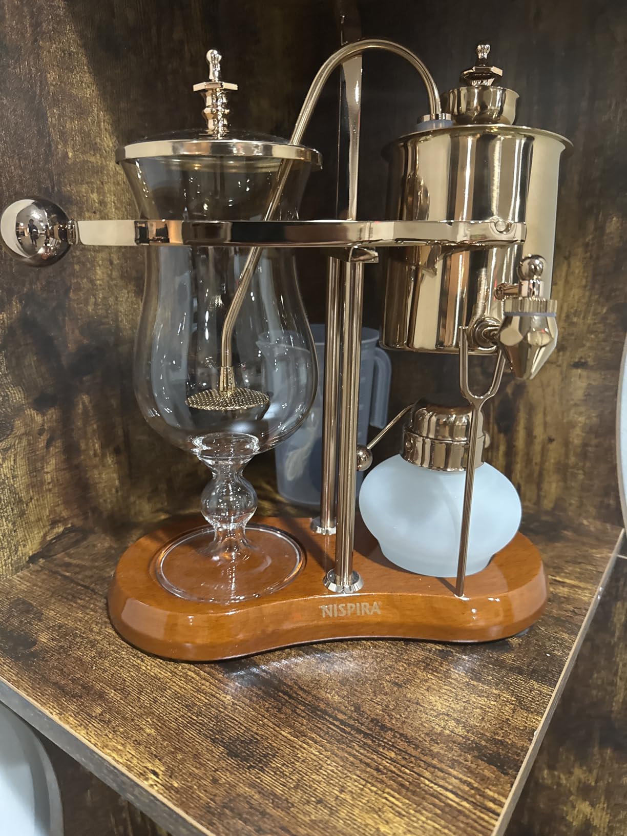 Nispira Belgium Royal Family Balance Syphon Unique Gravity Vintage Coffee Maker Vacuum Brewing System Copper 500 ml customer photo 1