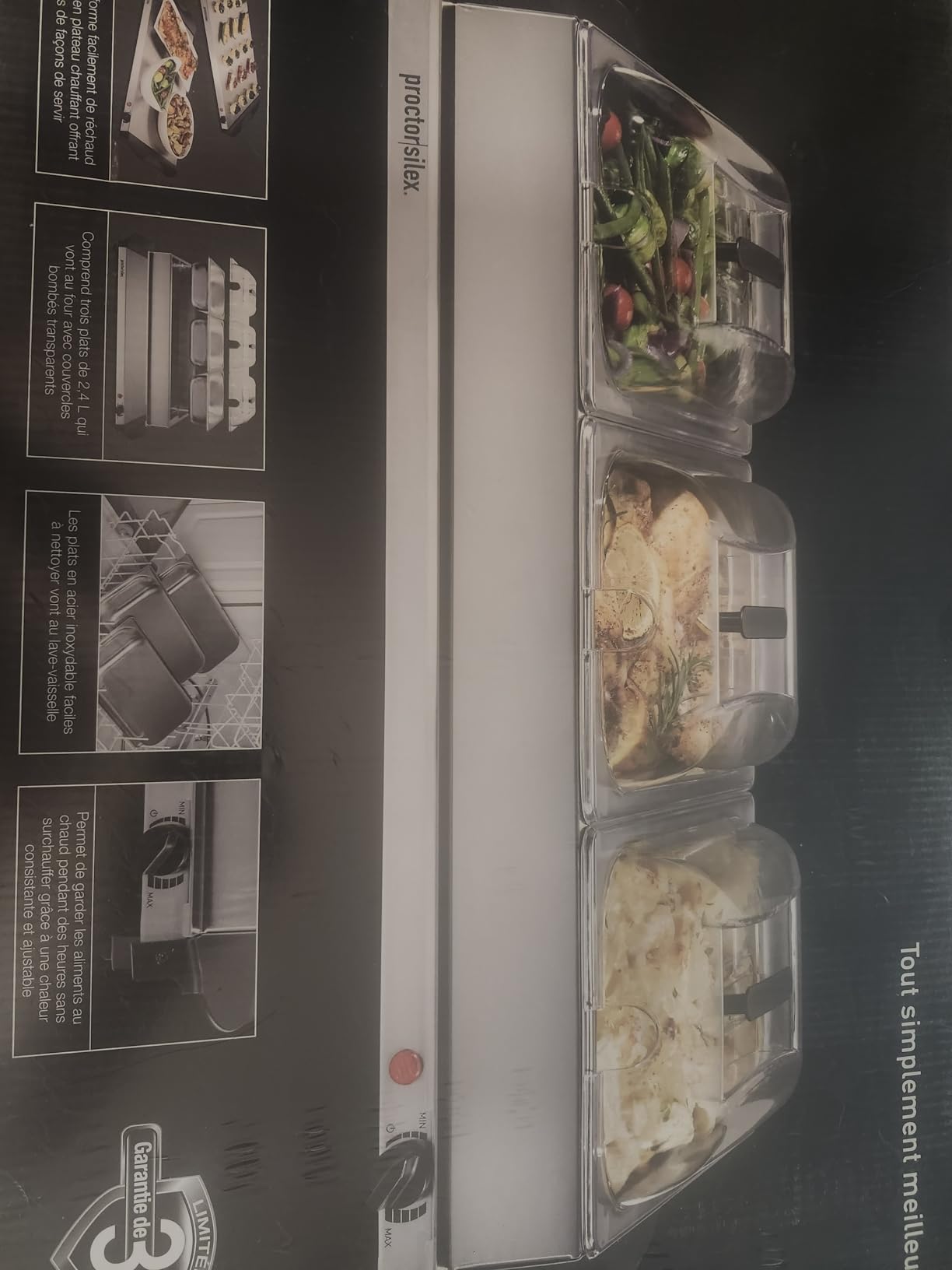 Proctor Silex Electric Buffet Server & Food Warmer With Lids | For Parties, Holidays and Entertaining | Adjustable Temp | Three 2.5 Quart Oven-Safe Chafing Dish Set | Stainless Steel customer photo 2